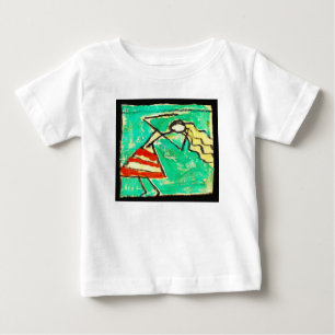 Camiseta Para Bebê Dançarina com saia azul pintura de Egon Schiele