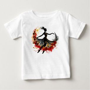 Camiseta Para Bebê dançarina flores impulsivas inspiração primavera n