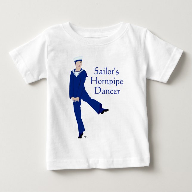 Camiseta Para Bebê Dançarino de Hornpipe de Marinheiro (Frente)