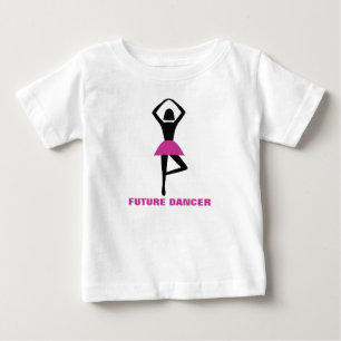 Camiseta Para Bebê Dançarino futuro, preto da bailarina, costume do