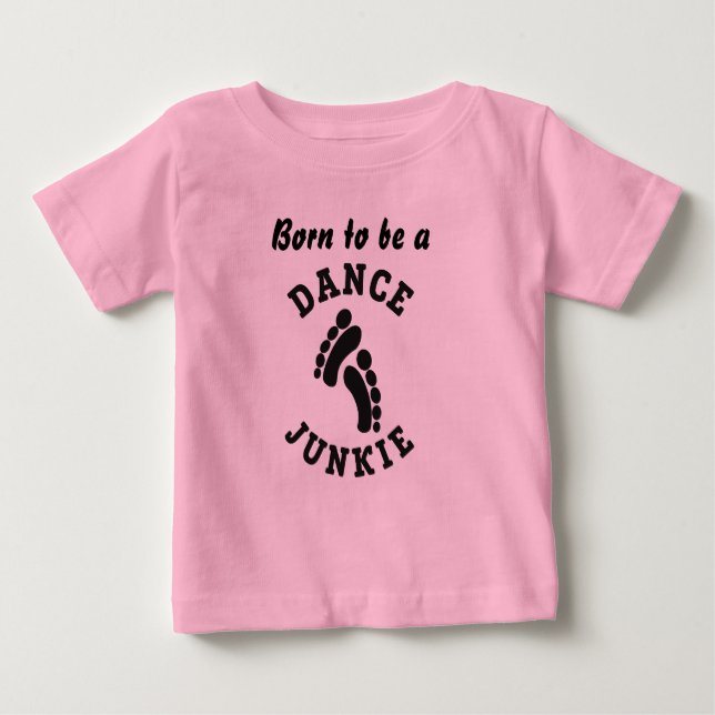 Camiseta Para Bebê Dance Junkie Toddler Ruffle Tee (Frente)