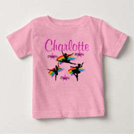 CAMISETA PARA BEBÊ DANCER PERSONALIZADO DREAMS TUTU