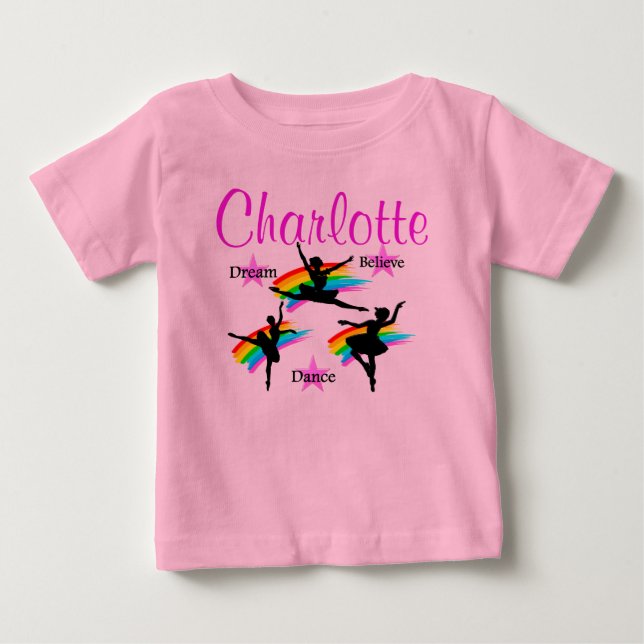 CAMISETA PARA BEBÊ DANCER PERSONALIZADO DREAMS TUTU (Frente)
