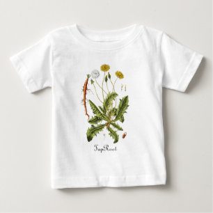 Camiseta Para Bebê Dandelion da Raiz da Pintura do Bebê Bonito