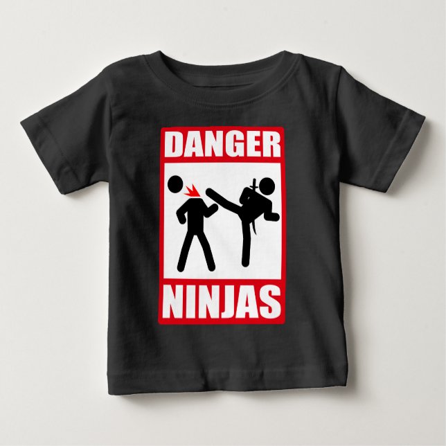 Camiseta Para Bebê Danger Ninjas (Frente)