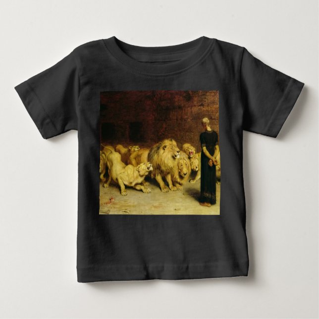 Camiseta Para Bebê Daniel in the Lions' Den, 1872 by Briton Riviere (Frente)
