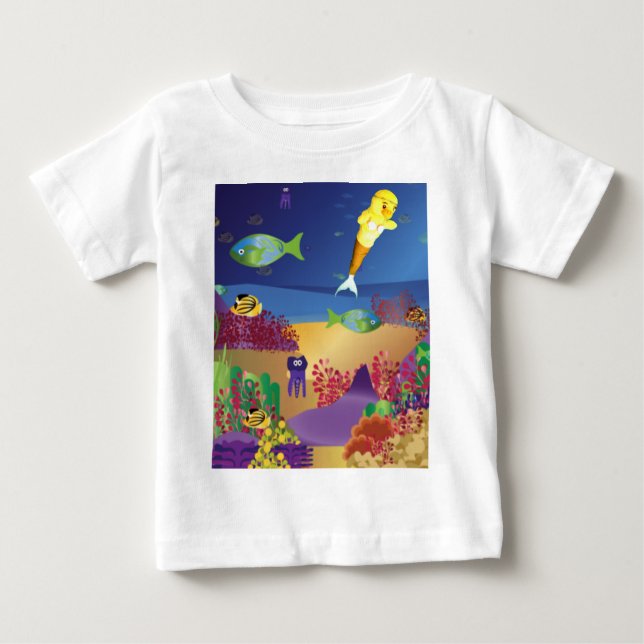 Camiseta Para Bebê Danni, a Mermaid T-Shirt (Frente)