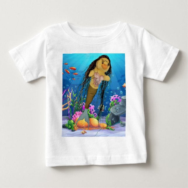 Camiseta Para Bebê Danni, a Sereia (Frente)