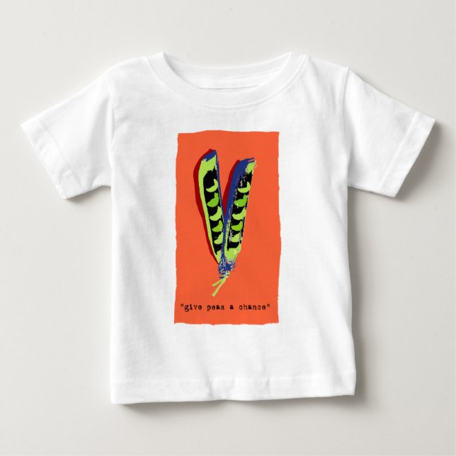 Camiseta Para Bebê dar às ervilhas uma laranja-acaso (Frente)