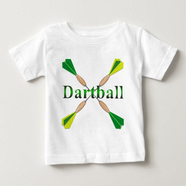 Camiseta Para Bebê Dardos de Bola Verde e Dourada (Frente)