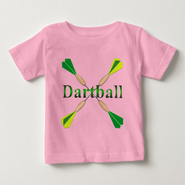 Camiseta Para Bebê Dardos de Bola Verde e Dourada (Frente)