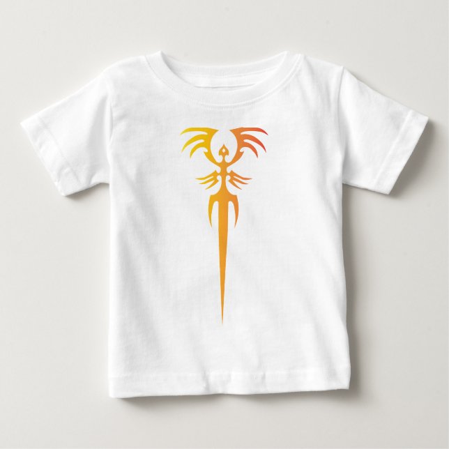 Camiseta Para Bebê Dark Tribal Phoenix Emblem – Mythic Symbol (Frente)