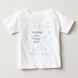 Camiseta Para Bebê Data moderna da cor da água do chá de fraldas de f
