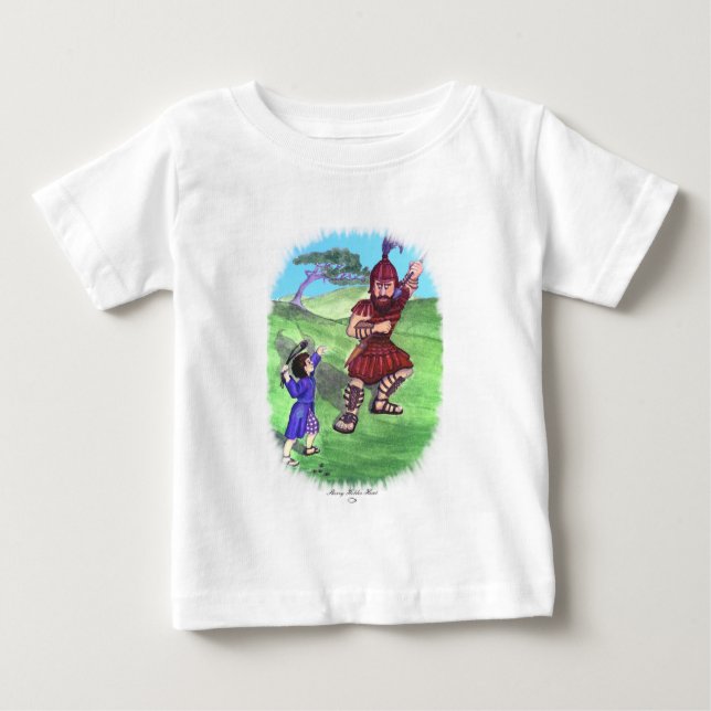 CAMISETA PARA BEBÊ DAVID E GOLIATH (Frente)