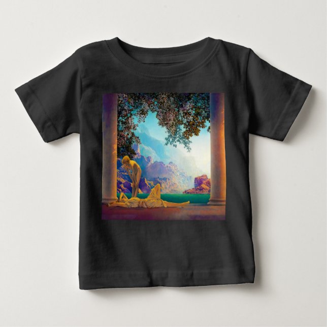 Camiseta Para Bebê Daybreak, 1922, por Maxfield Parrish (Frente)