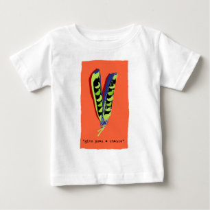 Camiseta Para Bebê dê a ervilhas um possibilidade-alaranjado