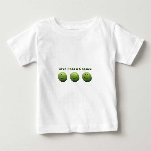Camiseta Para Bebê Dê ao Peas a chance (Frente)