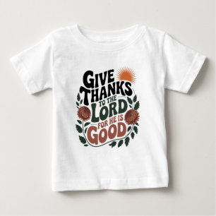 Camiseta Para Bebê Dê Graças - Cristão