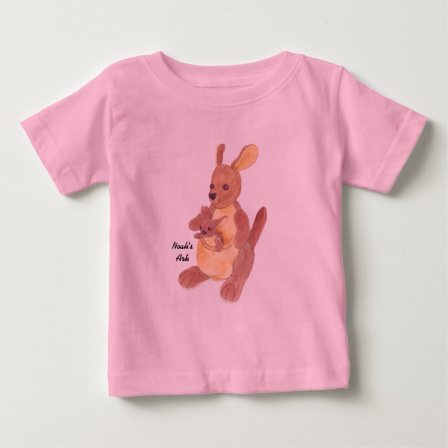 Camiseta Para Bebê De "mamã & bebê do canguru da coleção da arca (Frente)