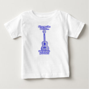 Camiseta Para Bebê Dê-me o violão e ninguém se machuca.