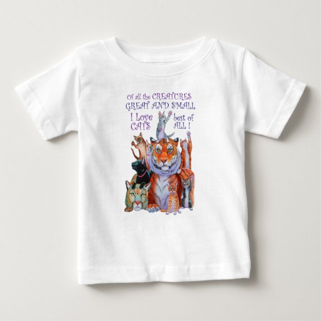 Camiseta Para Bebê De todas as criaturas Excelente e pequeno (Frente)
