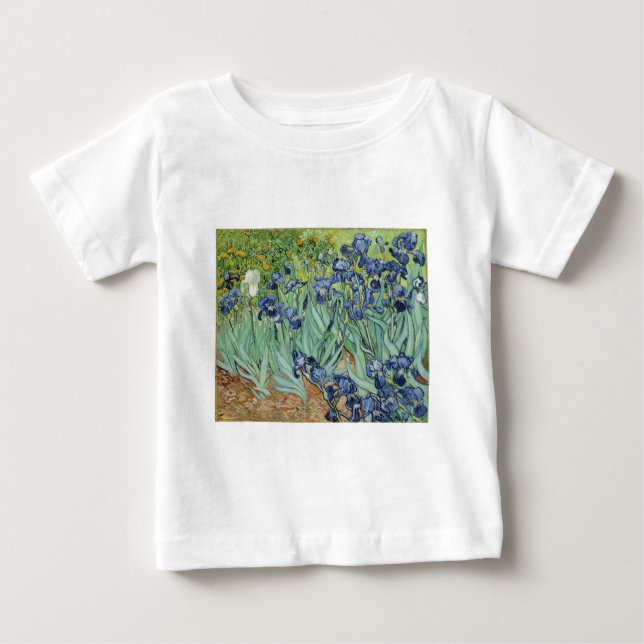 Camiseta Para Bebê De Van Gogh vida ainda: Vaso com íris (Frente)