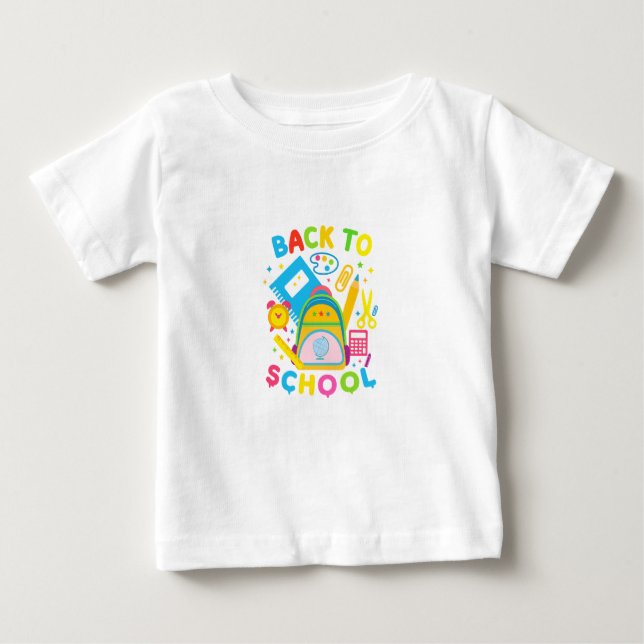 Camiseta Para Bebê de volta à escola (Frente)