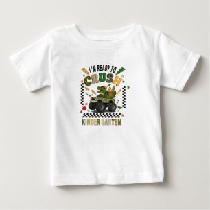 Camiseta Para Bebê De Volta à Escola Maternal Caminhão Monstro Dinoss
