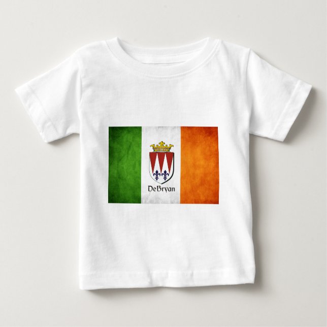 Camiseta Para Bebê DeBryan Irish Flag (Frente)