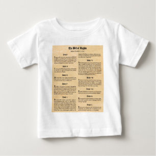 Camiseta Para Bebê Declaração de Direitos dos Estados Unidos
