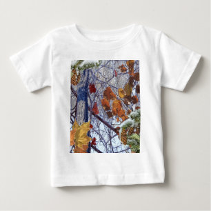 Camiseta Para Bebê Decoração da Camuflagem de Inverno da Primeira N