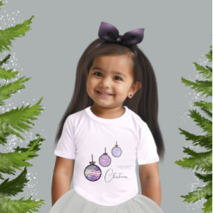 Camiseta Para Bebê decorações de árvore de Ano Novo