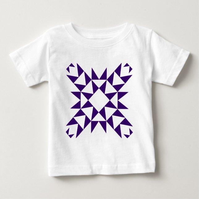 Camiseta Para Bebê Decorativo 01 - Roxo Profundo (Frente)