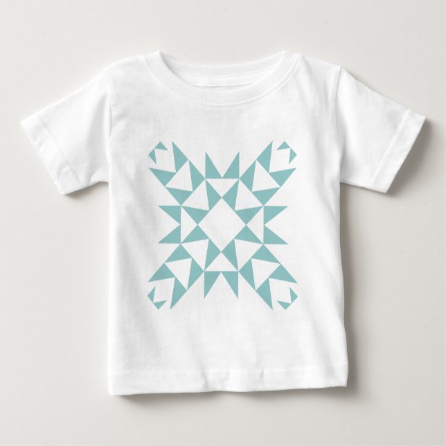 Camiseta Para Bebê Decorativo 01 - Verde Azul Claro (Frente)