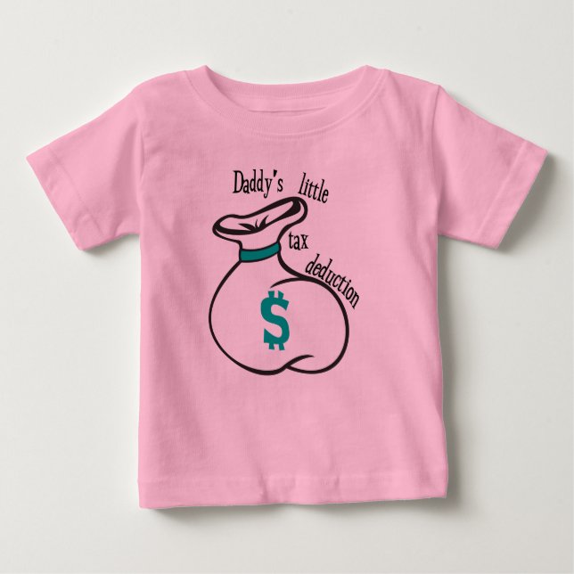 Camiseta Para Bebê Dedução Fiscal De pai (Frente)