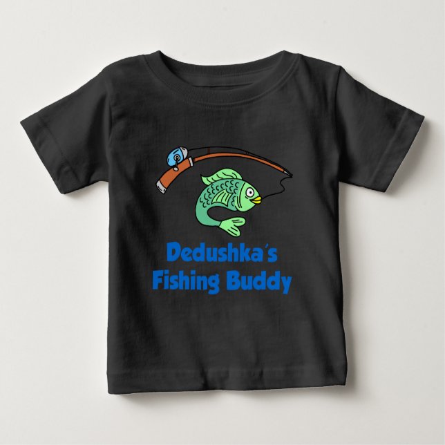 Camiseta Para Bebê Dedushka Fisheries Buddy (Frente)
