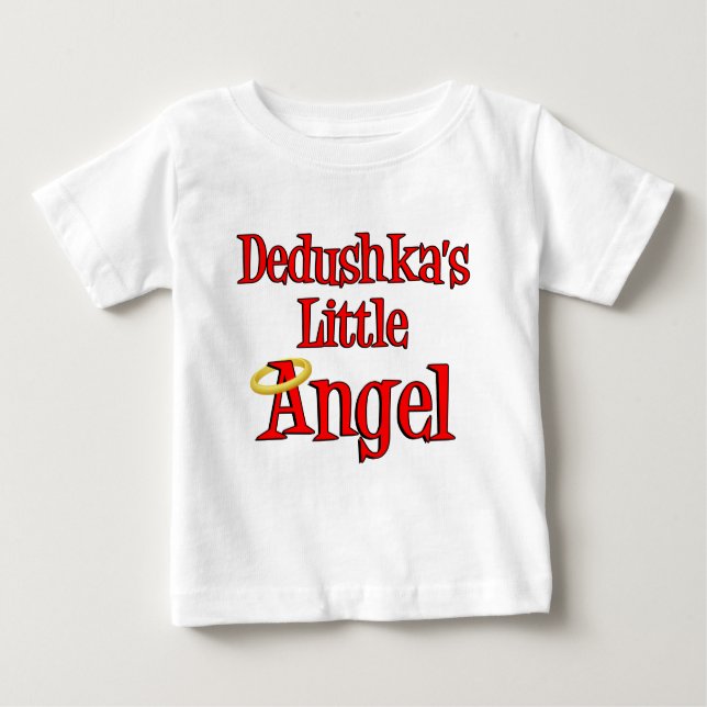 Camiseta Para Bebê Dedushka Little Angel (Frente)