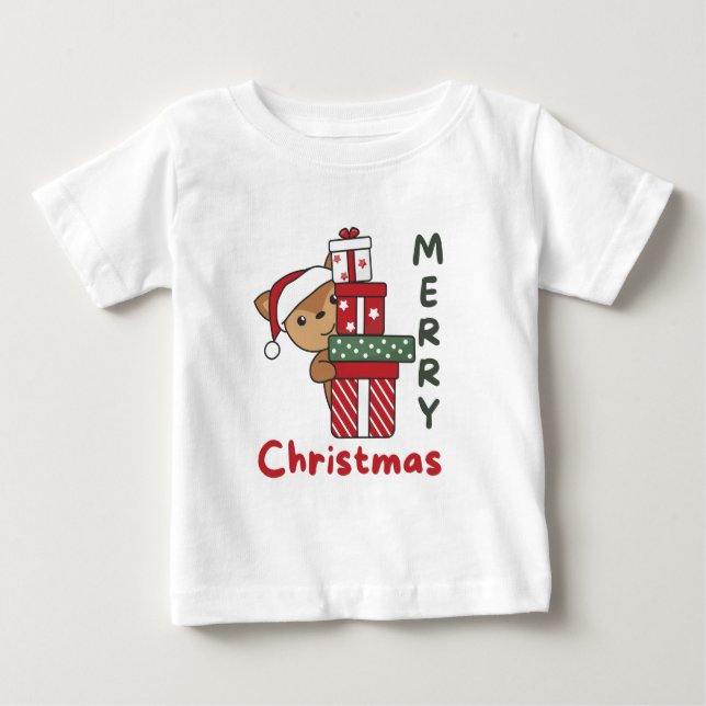 Camiseta Para Bebê Deer Christmas Gift Winter Animals Deer (Frente)