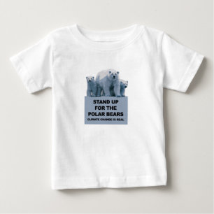 Camiseta Para Bebê Defenda os Ursos Polares
