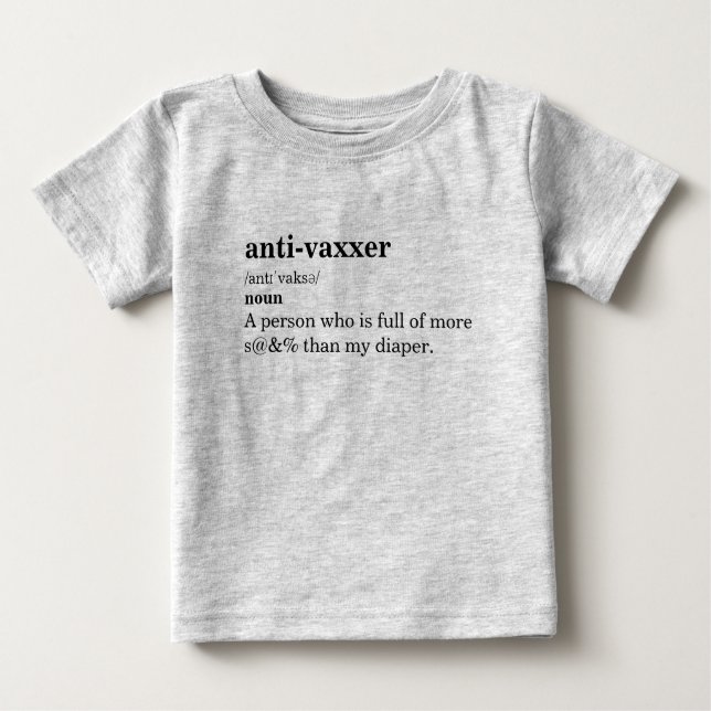Camiseta Para Bebê Definição de Dicionário Anti-Vaxxer (Frente)