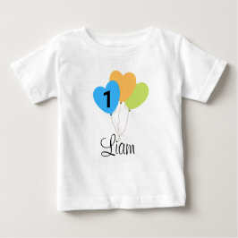 Camiseta Para Bebê DEIN DESIGN/Name Erster Geburtstag Luftballon Boy