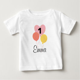 Camiseta Para Bebê DEIN DESIGN/Name Erster Geburtstag Luftballon Girl