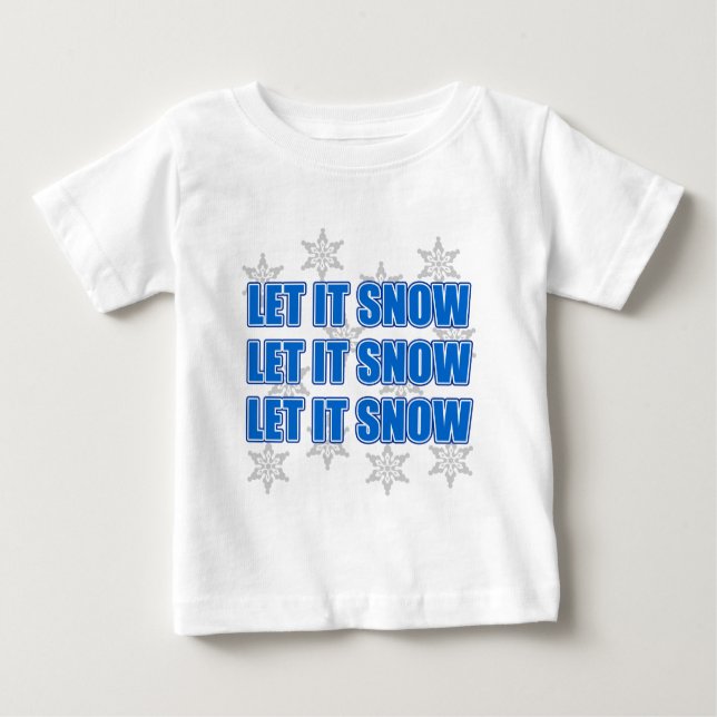 Camiseta Para Bebê Deixe-o nevar (Frente)