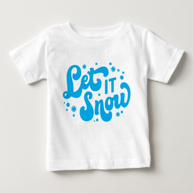 Camiseta Para Bebê Deixe-o nevar Design de inverno (Frente)