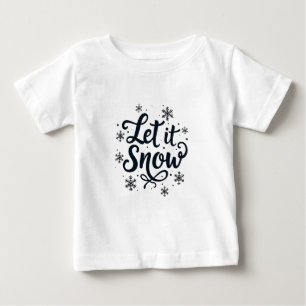 Camiseta Para Bebê Deixe-o nevar floco de neve no inverno Natal