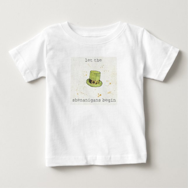 Camiseta Para Bebê Deixe os Shenanigans começar | Cuties afortunado (Frente)