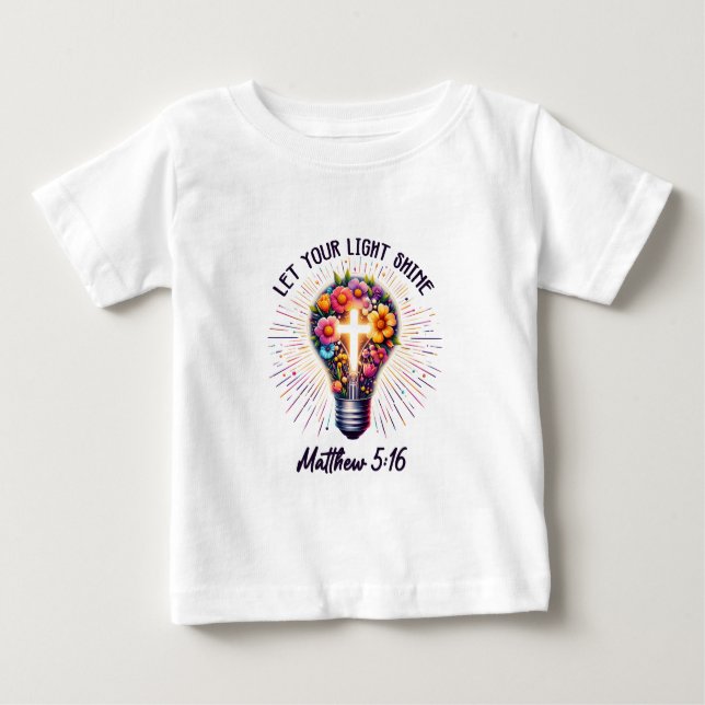 Camiseta Para Bebê Deixe Sua Luz Brilhar (Frente)