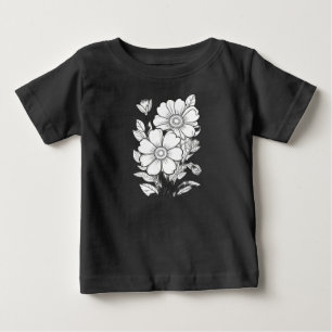 Camiseta Para Bebê Delícia Floral: Página de Coloração da Flor Ilimit