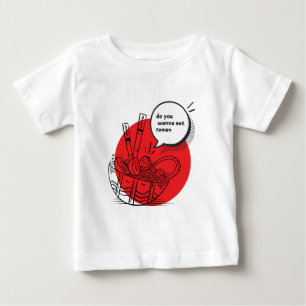 Camiseta Para Bebê Delicioso Ramen Kawaii - Comida Japonesa Divertida