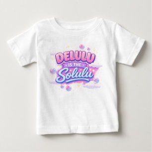 Camiseta Para Bebê Delulu é o Solulu – Estética Kawaii Fofa